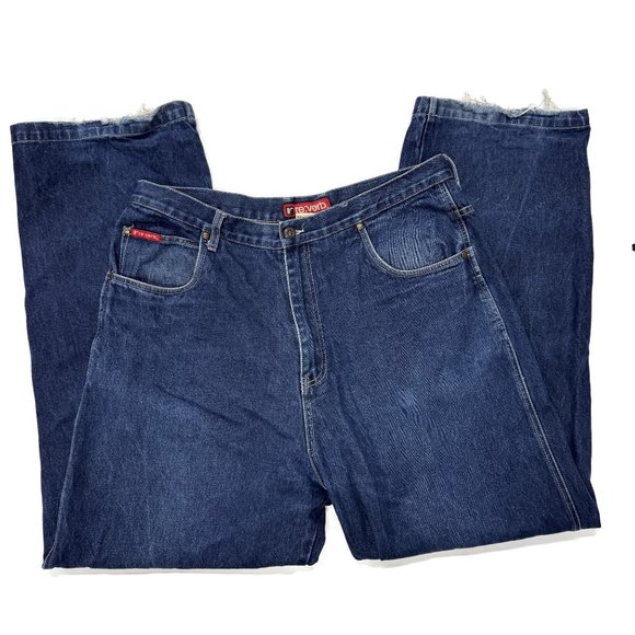VINTAGE ReVerb Jeans Mens 36 x 31 Blue Loose Baggy 90s y2k Hip Hop Fundamental - Picture 4 of 11
